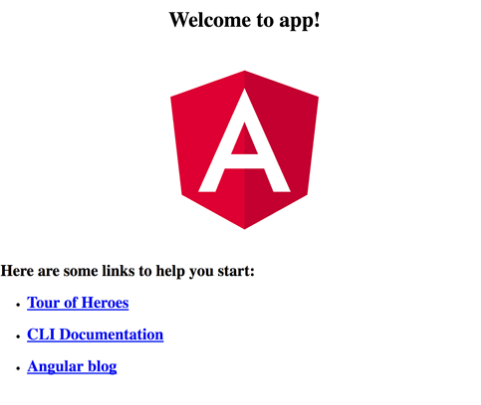 Angular web app screen
